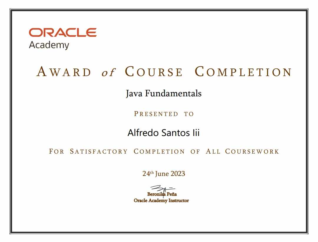 Java Oracle – Object-Oriented & Algorithmic Programming